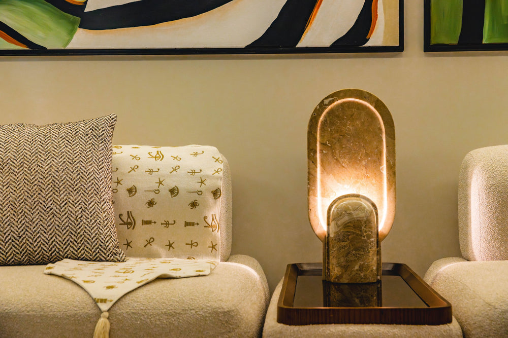 04-room | AKHET Table Lamp — in a living-room corner
