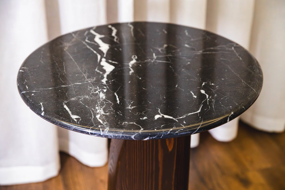 02-macro | KEMET Side Table — the Spanish black marble top