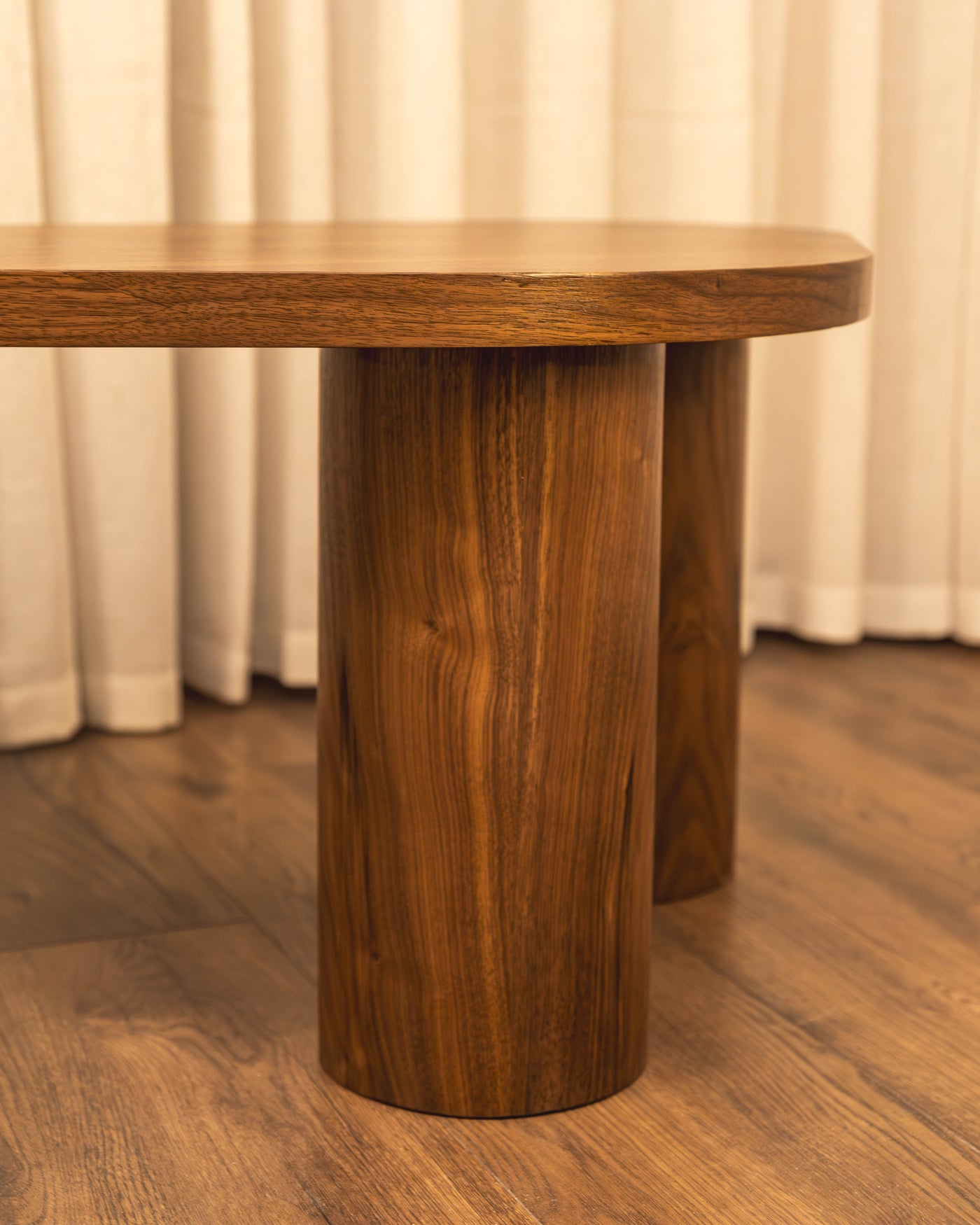 ORGANIC Coffee Table — free-form top on three turned cylindrical legs, view 5