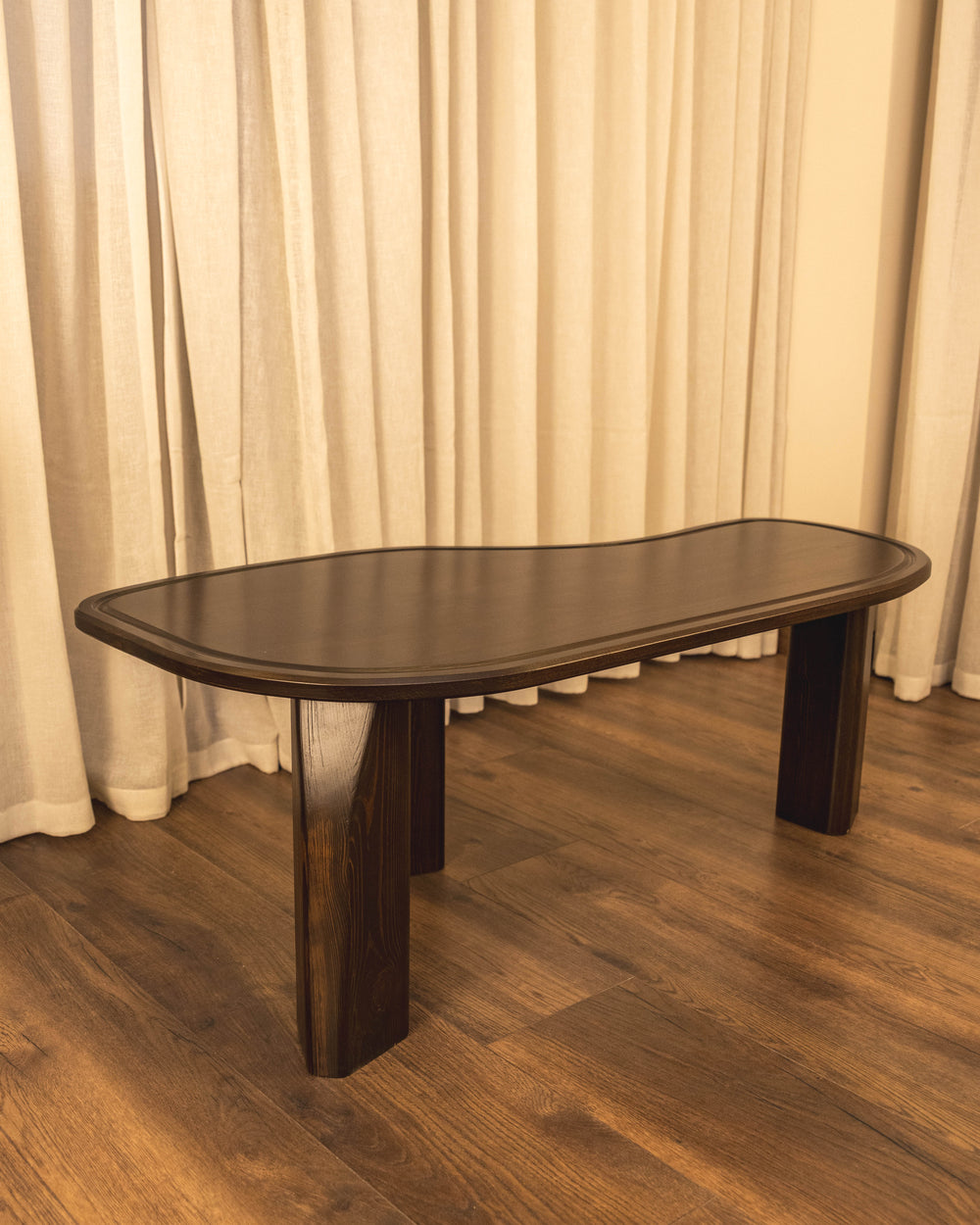 KEMET Coffee Table in solid beech with pine legs, view 4
