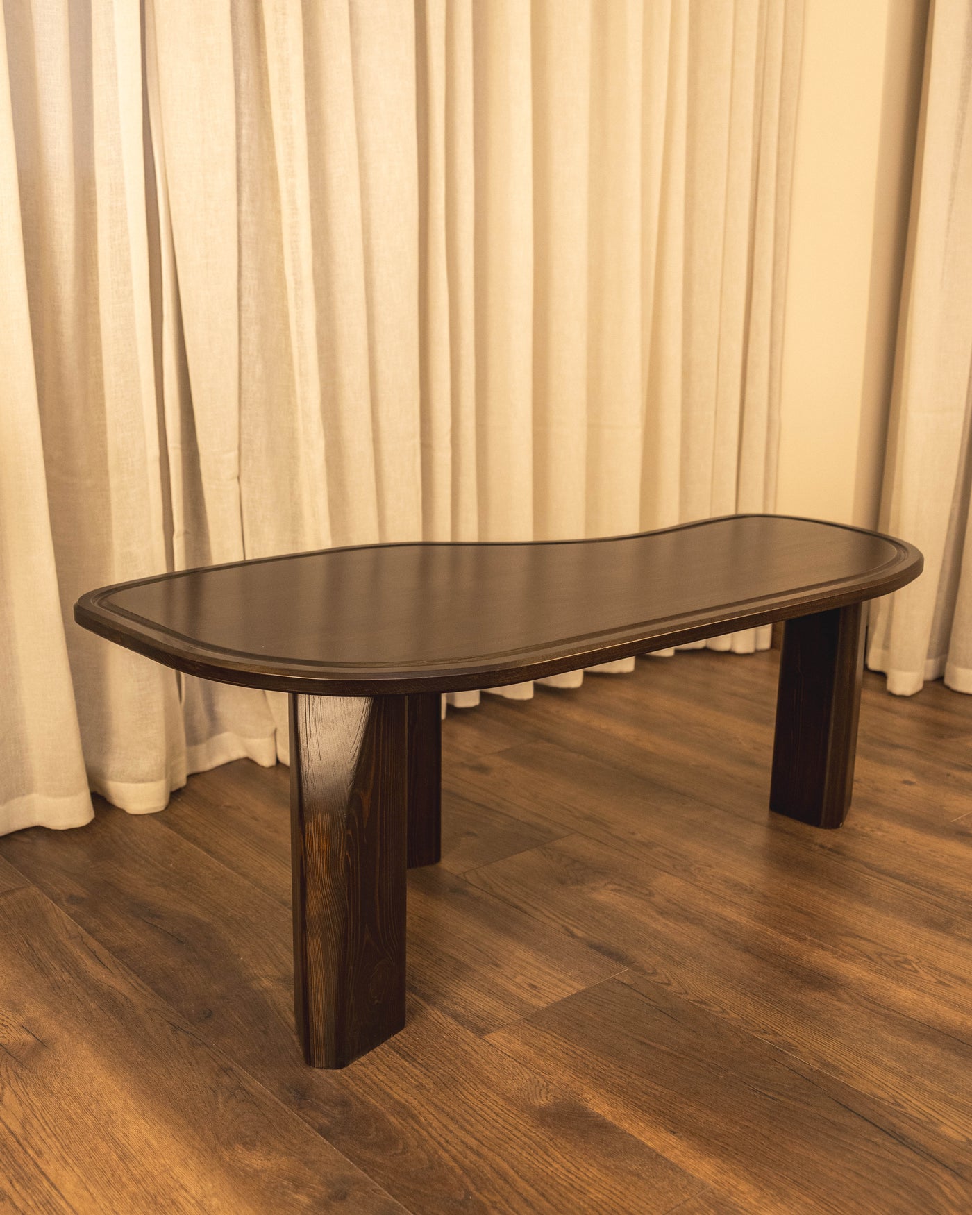 KEMET Coffee Table in solid beech with pine legs, view 4
