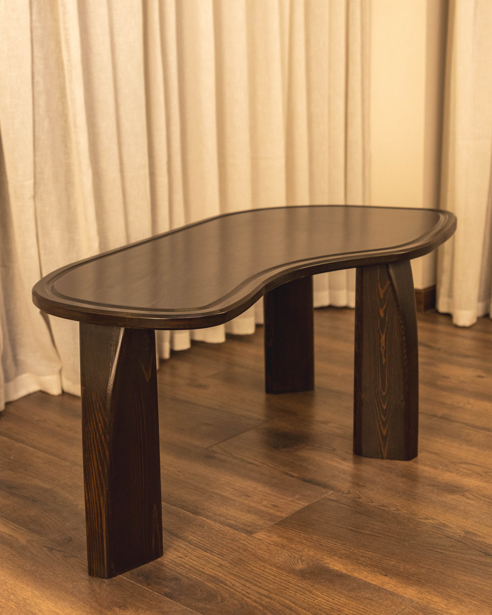 KEMET Coffee Table in solid beech with pine legs, view 5