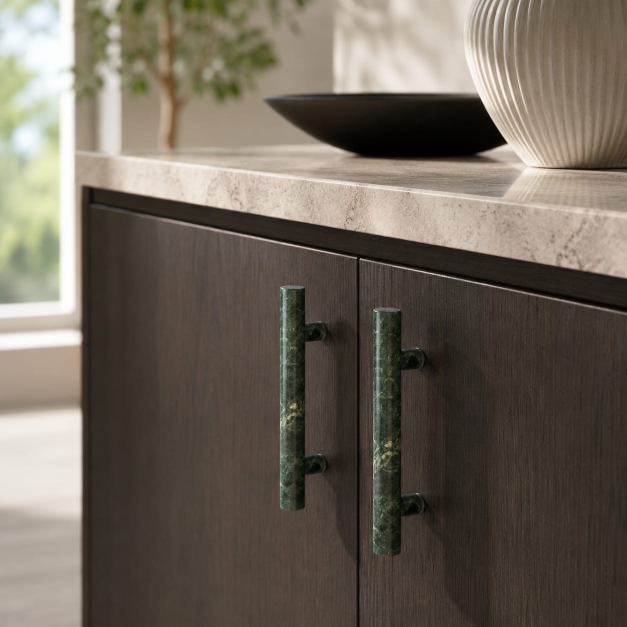 MARBLE Rectangular Knobs in marble, view 3