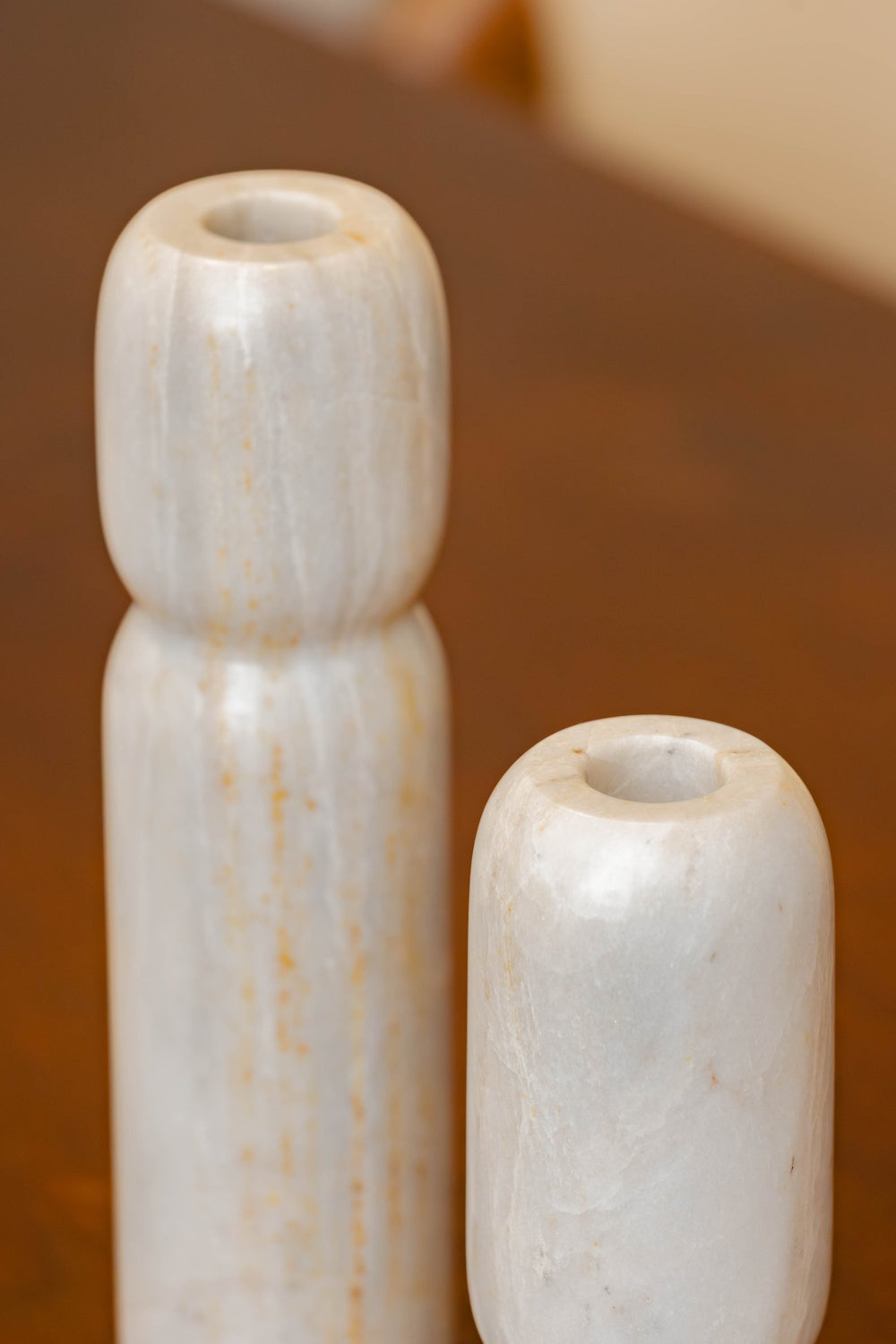 02-macro | FLAMME Candle Holders — the carved profile of the pair