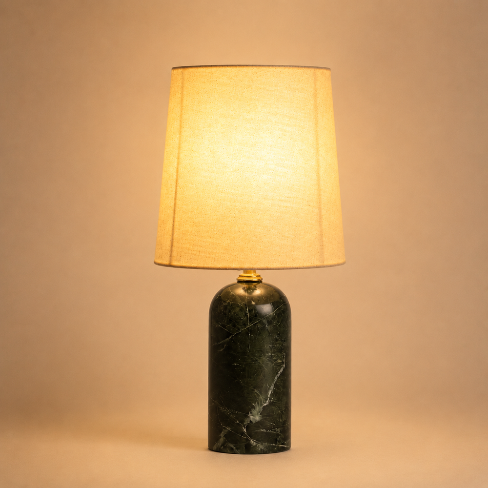 OBSEDIAN Table Lamp in deep green Indian marble, view 3