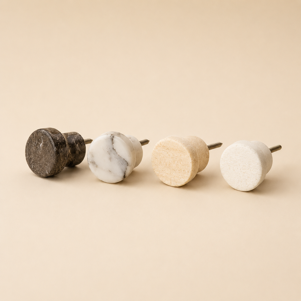 MARBLE Round Knobs — round marble knobs for drawers and cabinets