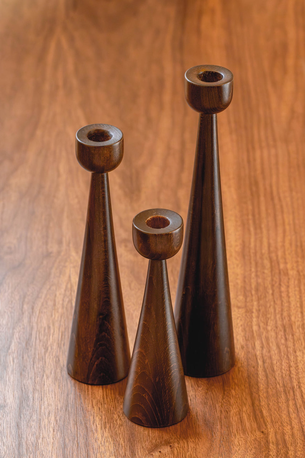 03-real | SOLNE Candle Holder — the turned beech forms up close