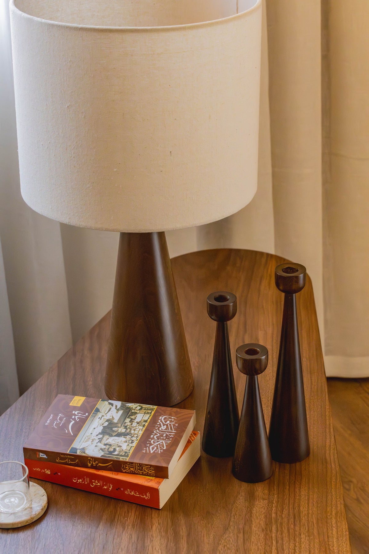 04-room | SOLNE Candle Holder — beside the SOLNE Table Lamp